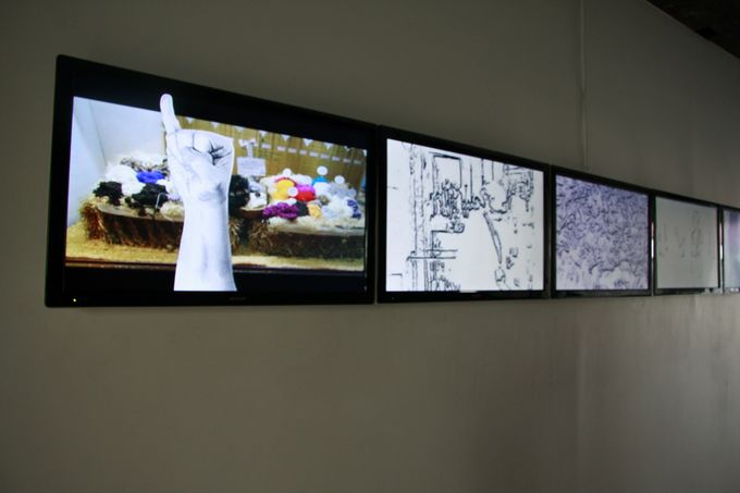 Vagner M Whitehead, Silver Code, multi-channel video,

2010/12, installation view, Exhibition Drift, 2013